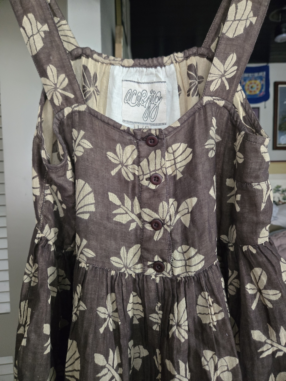 Sleeveless Floral Maxi Dress in Brown and Cream Ace&jig - Picture 4 of 8